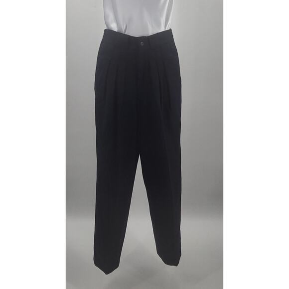 Petites by Fundamental Things Vintage Wool pleated pants navy blue Sz 4 classic - Picture 1 of 7